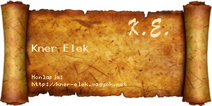 Kner Elek névjegykártya